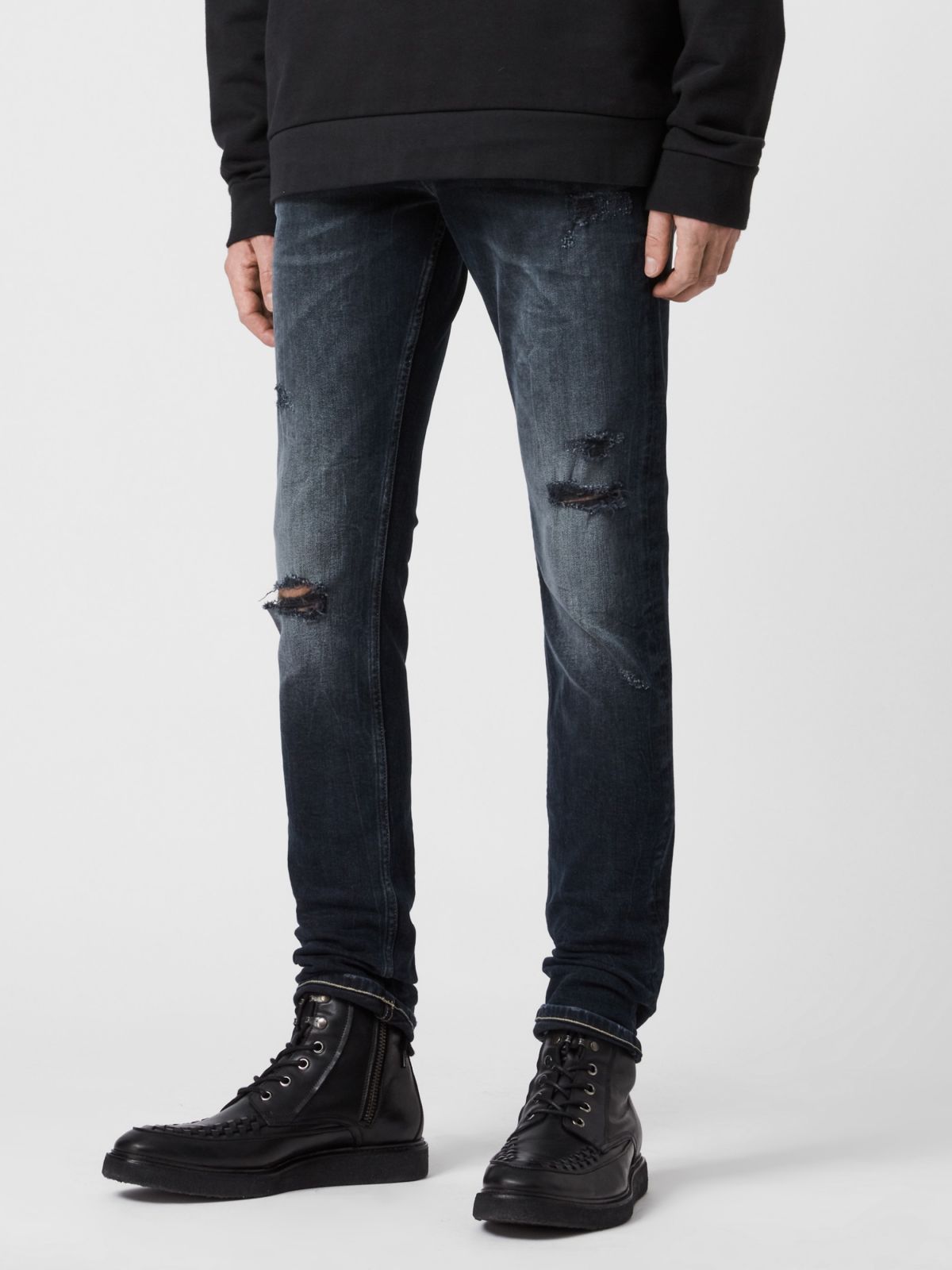  ג'ינס סקיני ווש עם קרעים של ALL SAINTS