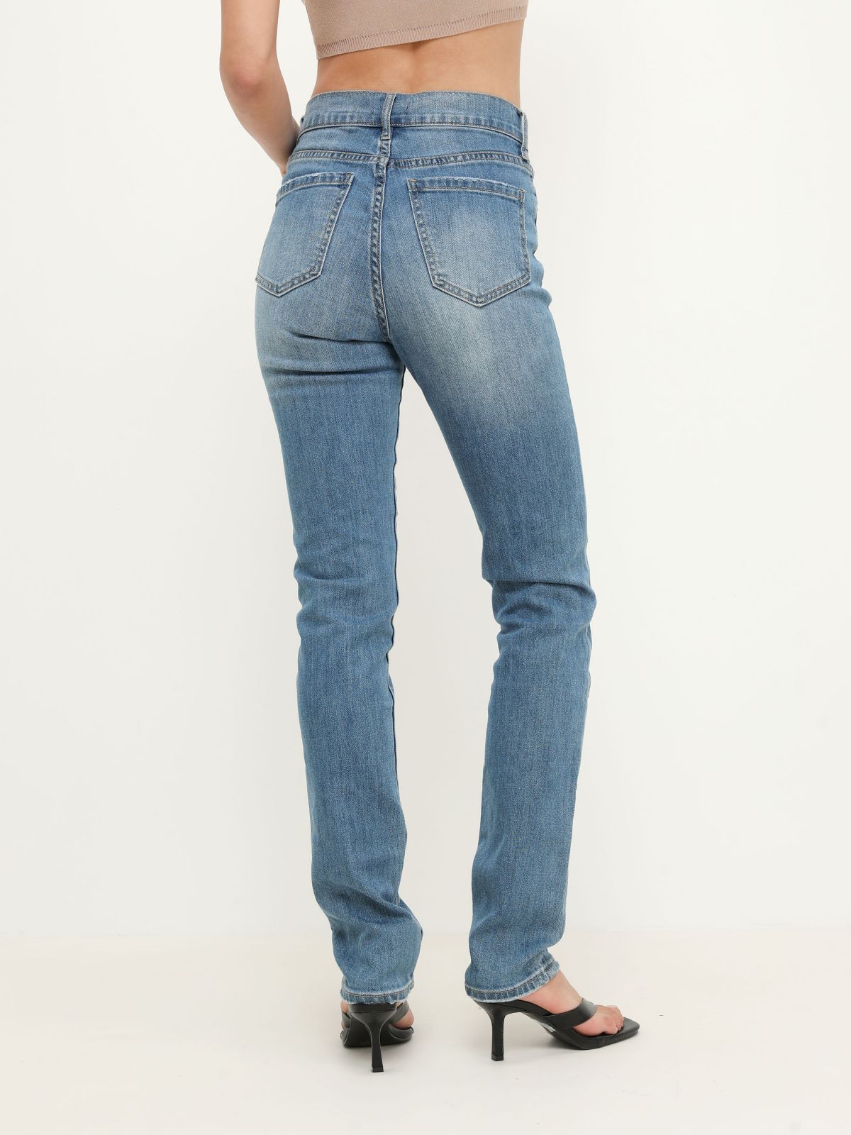  ג'ינס גבוה בשטיפה בהירה של TERMINAL X