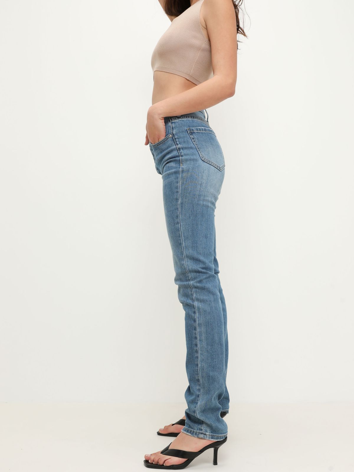  ג'ינס גבוה בשטיפה בהירה של TERMINAL X