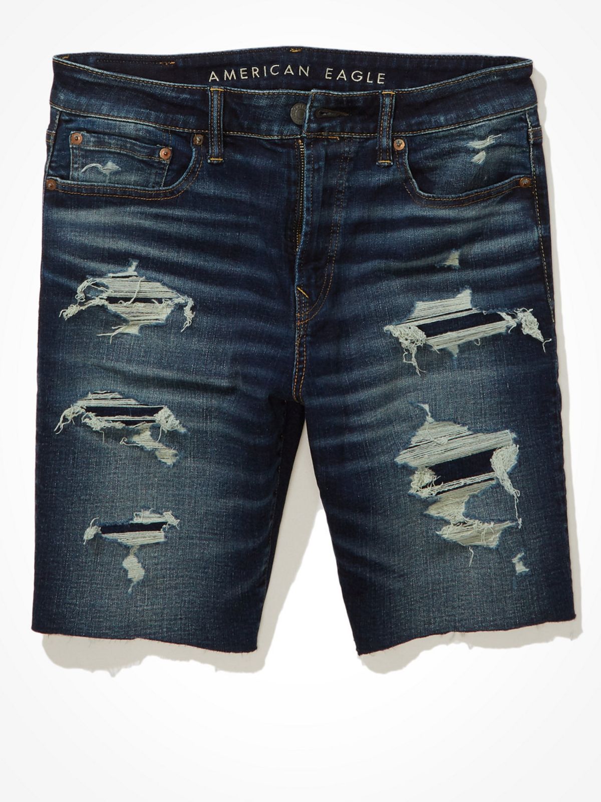  ג'ינס קצר ווש עם קרעים של AMERICAN EAGLE