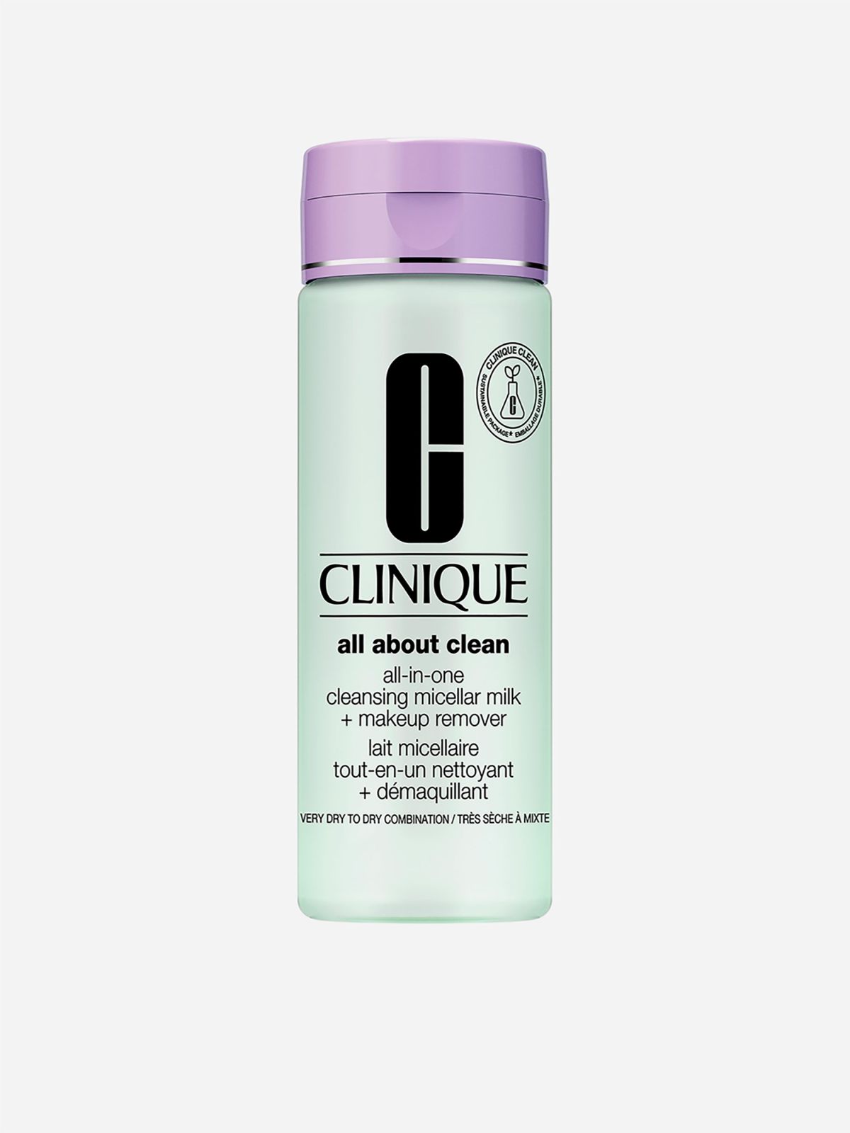  חלב פנים עדין לניקוי ולהסרת איפור לעור יבש עד מעורב 200 מ״ל All About Clean All-In-One Cleansing Mic של CLINIQUE
