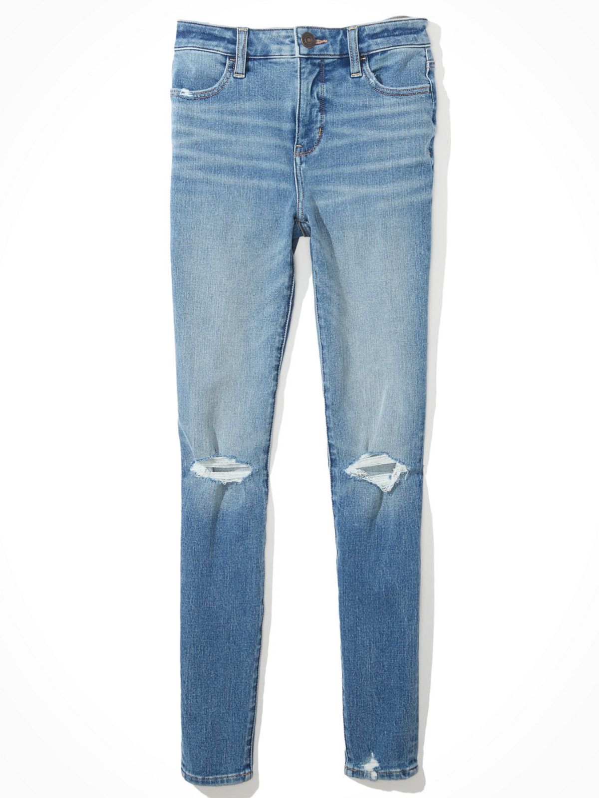  סקיני ג'ינס בשטיפה בהירה עם קרעים Jegging של AMERICAN EAGLE