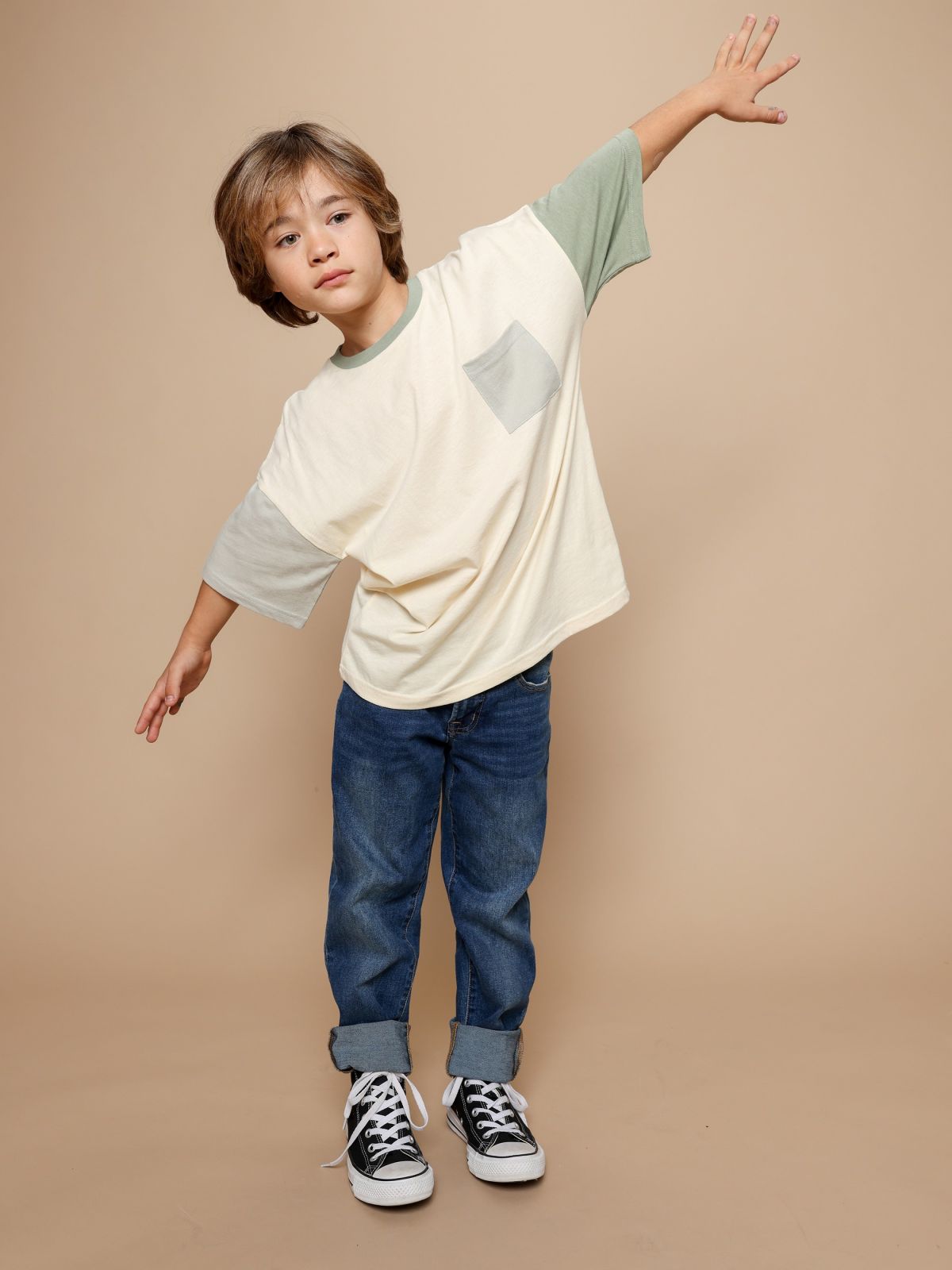  מארז 3 חולצות טי שירט בסגנון קולור בלוק / 12M-14Y של TERMINAL X KIDS