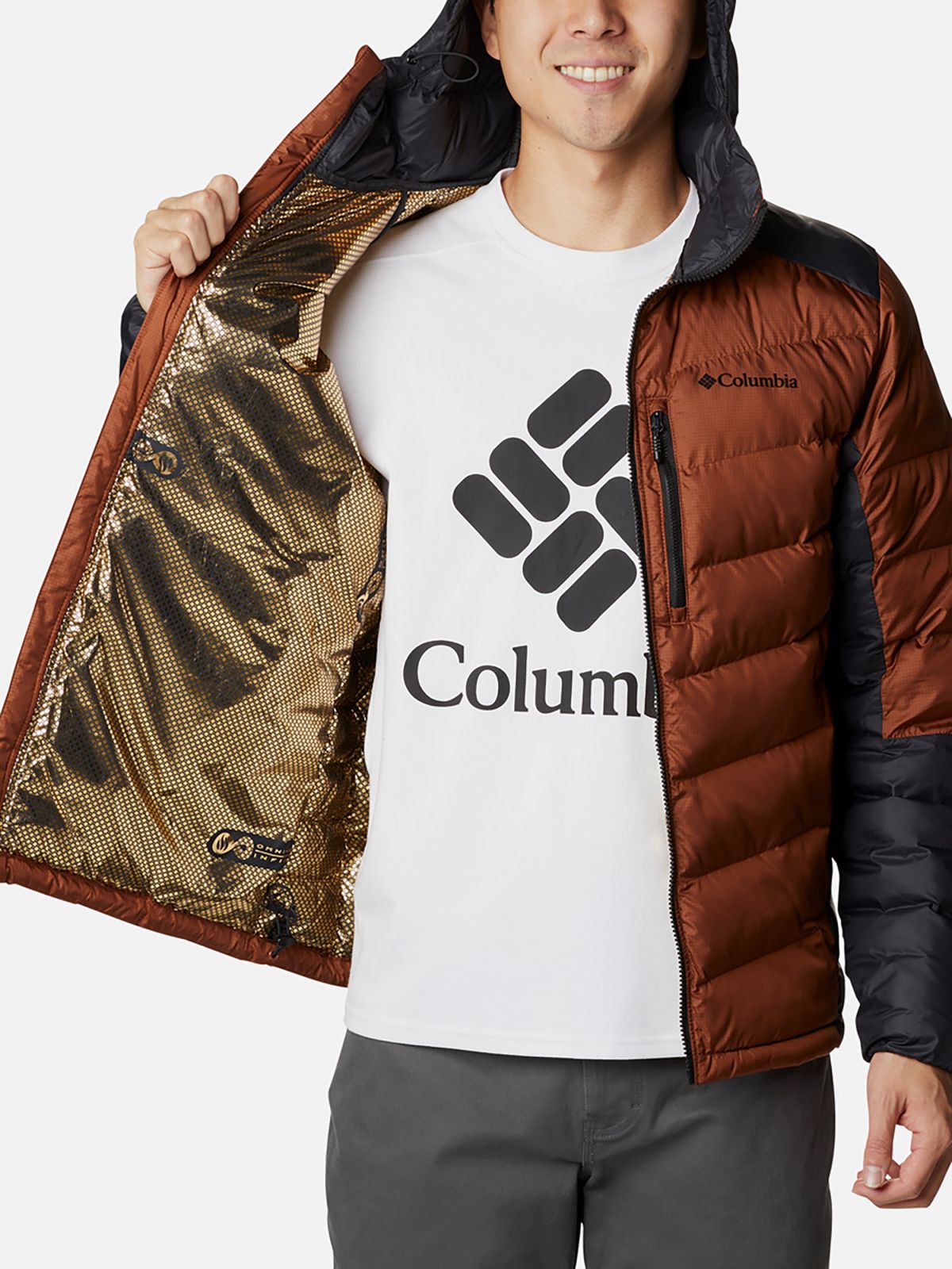  מעיל קווילט בשילוב לוגו Labyrinth Loop Hooded Jacket של COLUMBIA