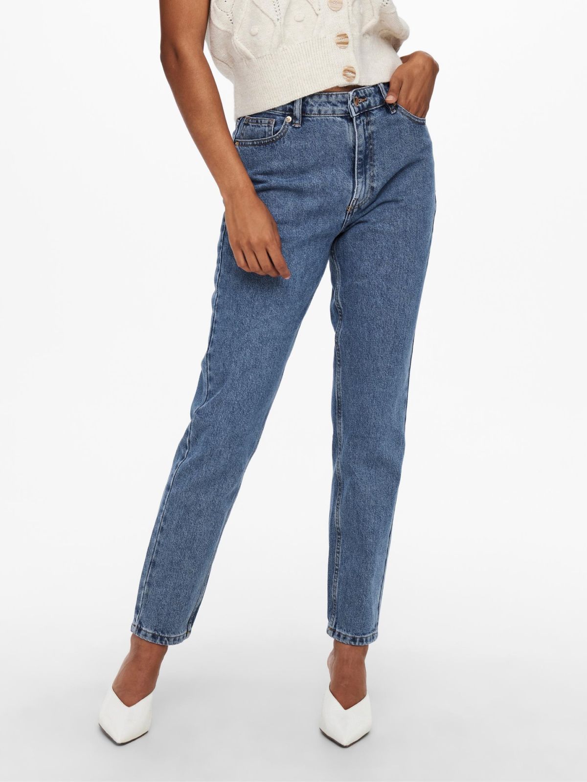  ג'ינס ארוך בגזרת Mom של ONLY
