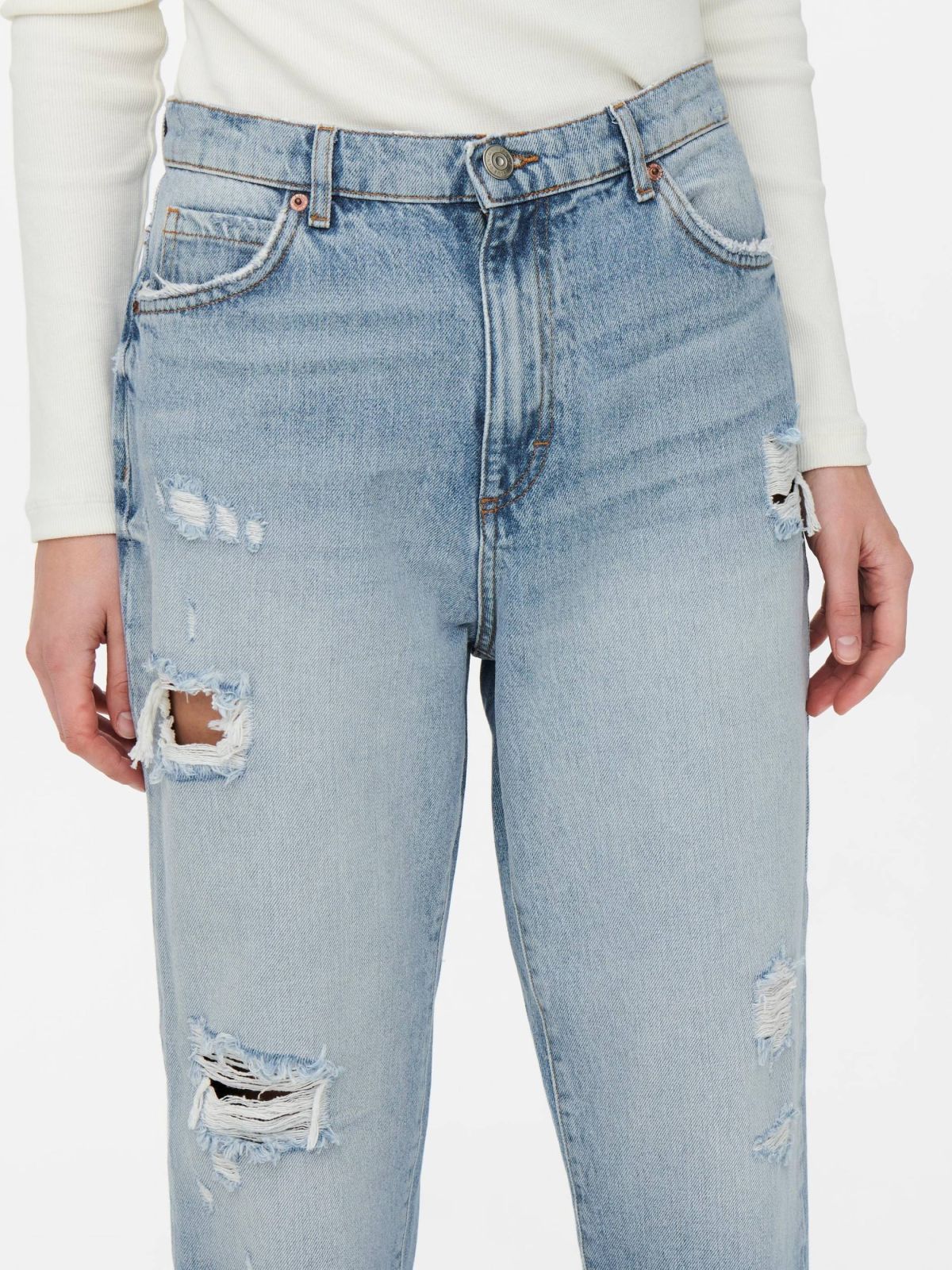  ג'ינס ווש עם קרעים של ONLY