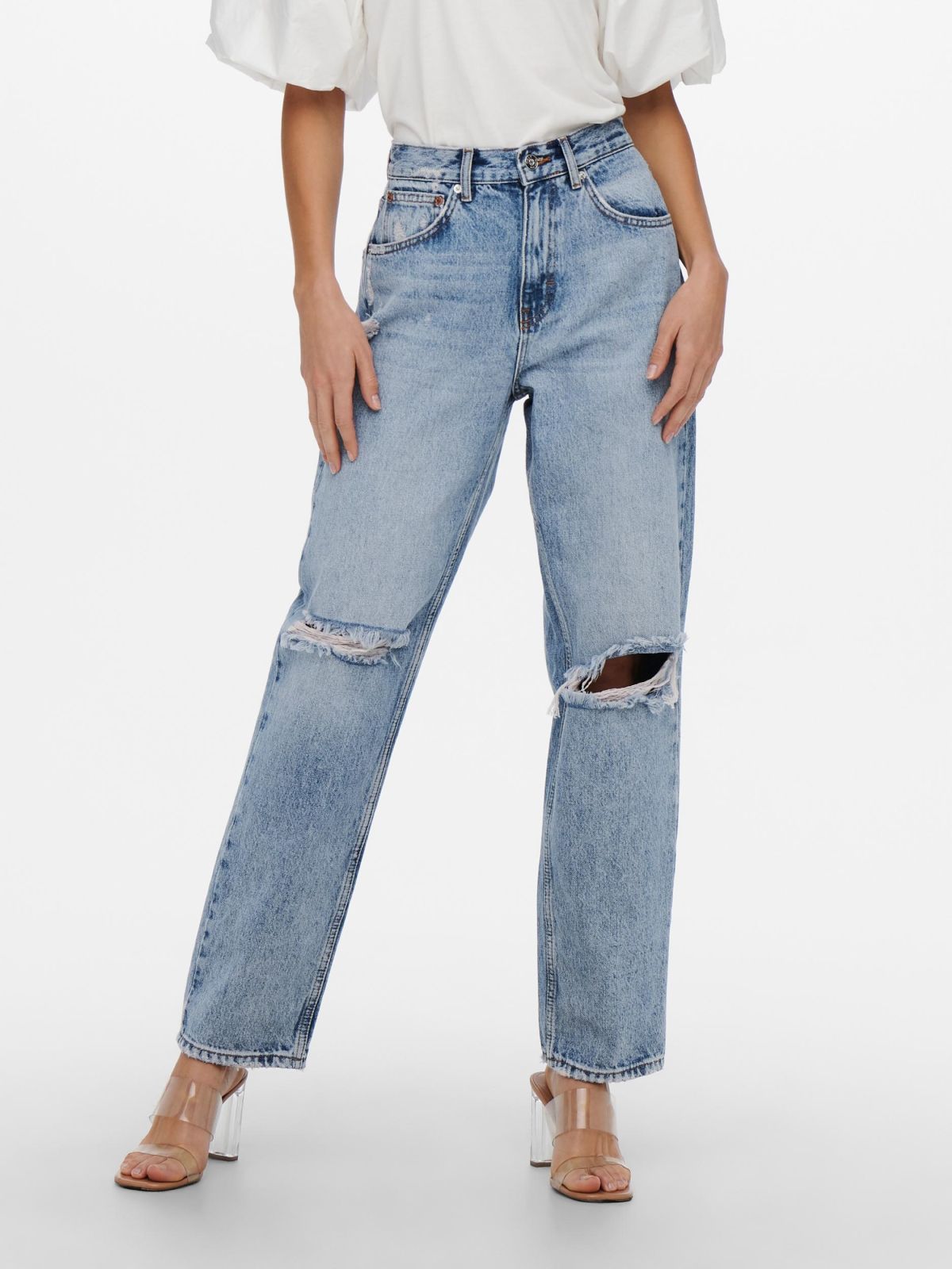  ג'ינס ווש בגזרה ישרה של ONLY