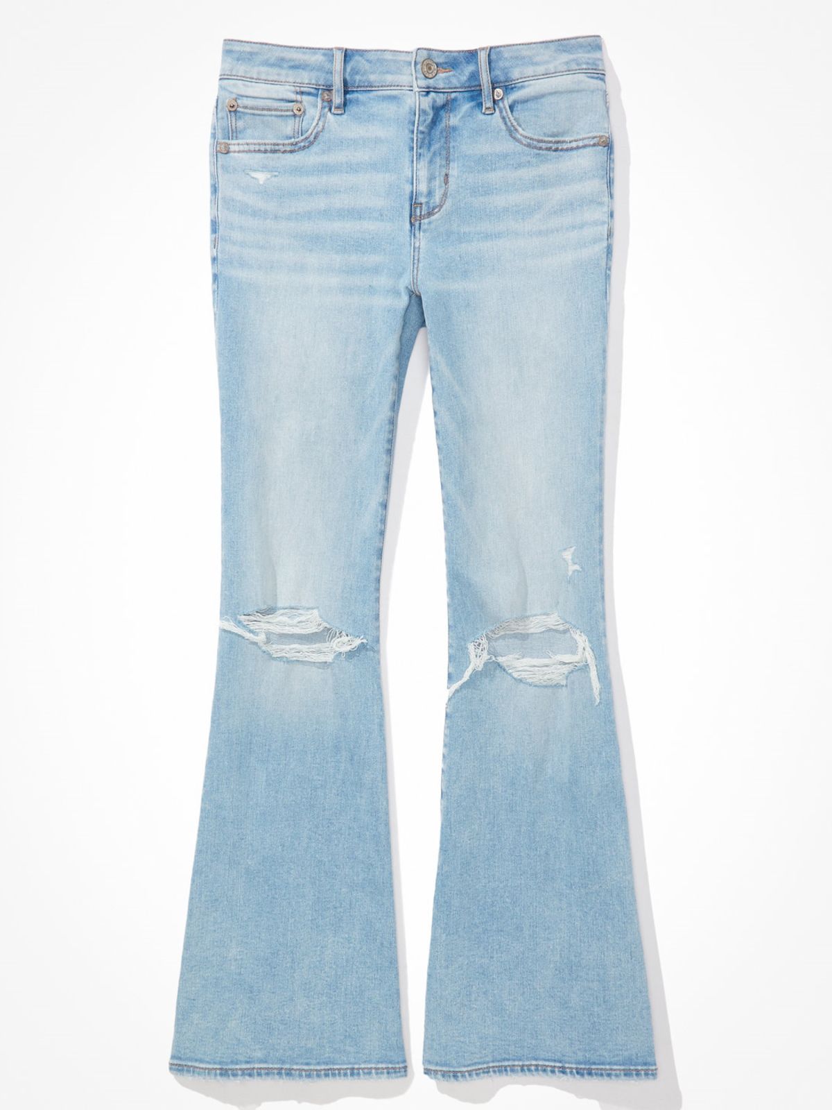  ג'ינס ארוך עם קרע בגזרת FLARE / נשים של AMERICAN EAGLE