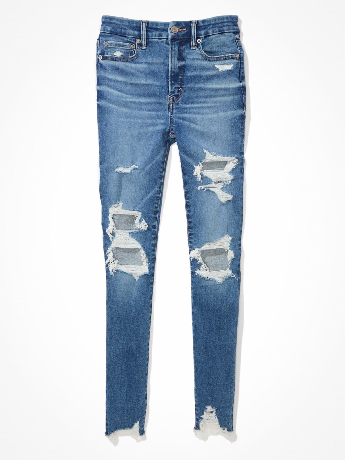  ג'ינס בגזרת סקיני עם קרעים של AMERICAN EAGLE