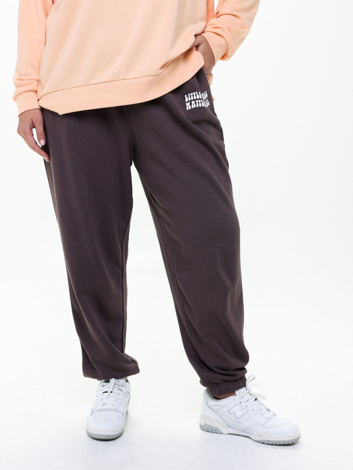  מכנסי טרנינג עם הדפס כיתוב / Plus Size של FOX
