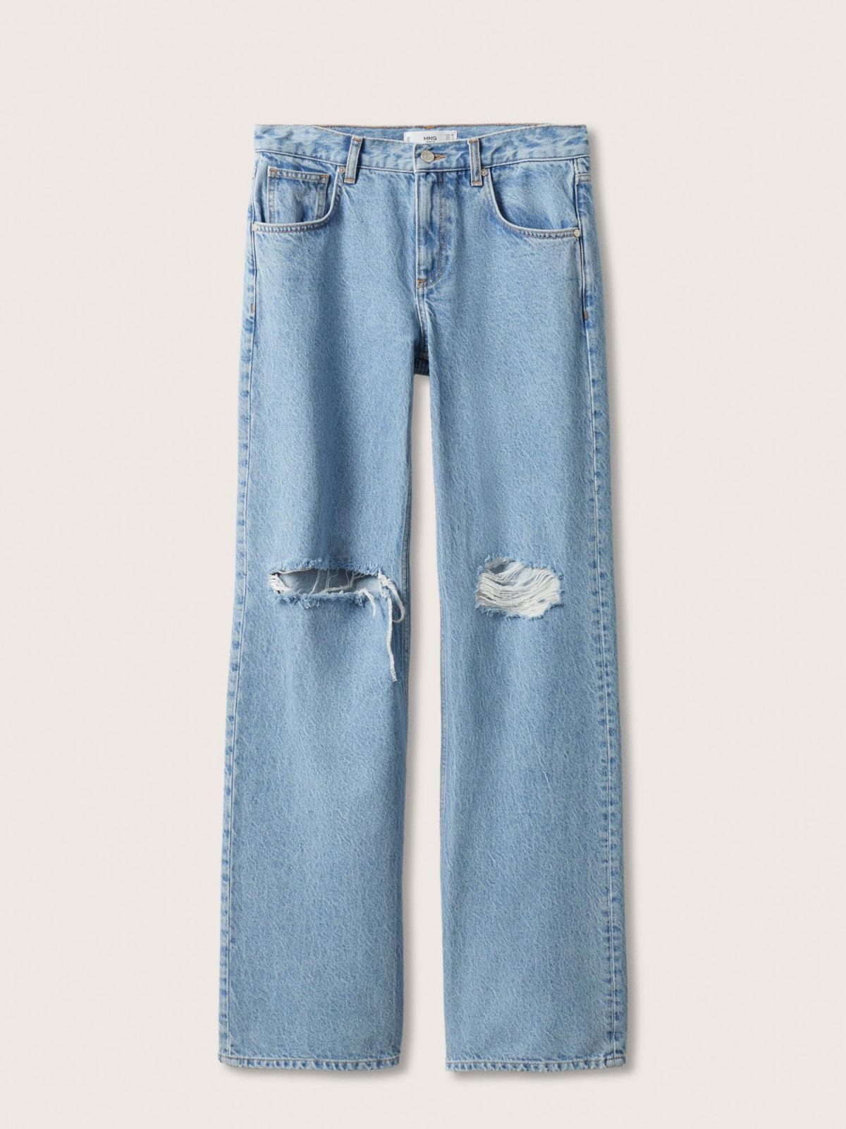  ג'ינס בגזרה נמוכה עם קרעים של MANGO