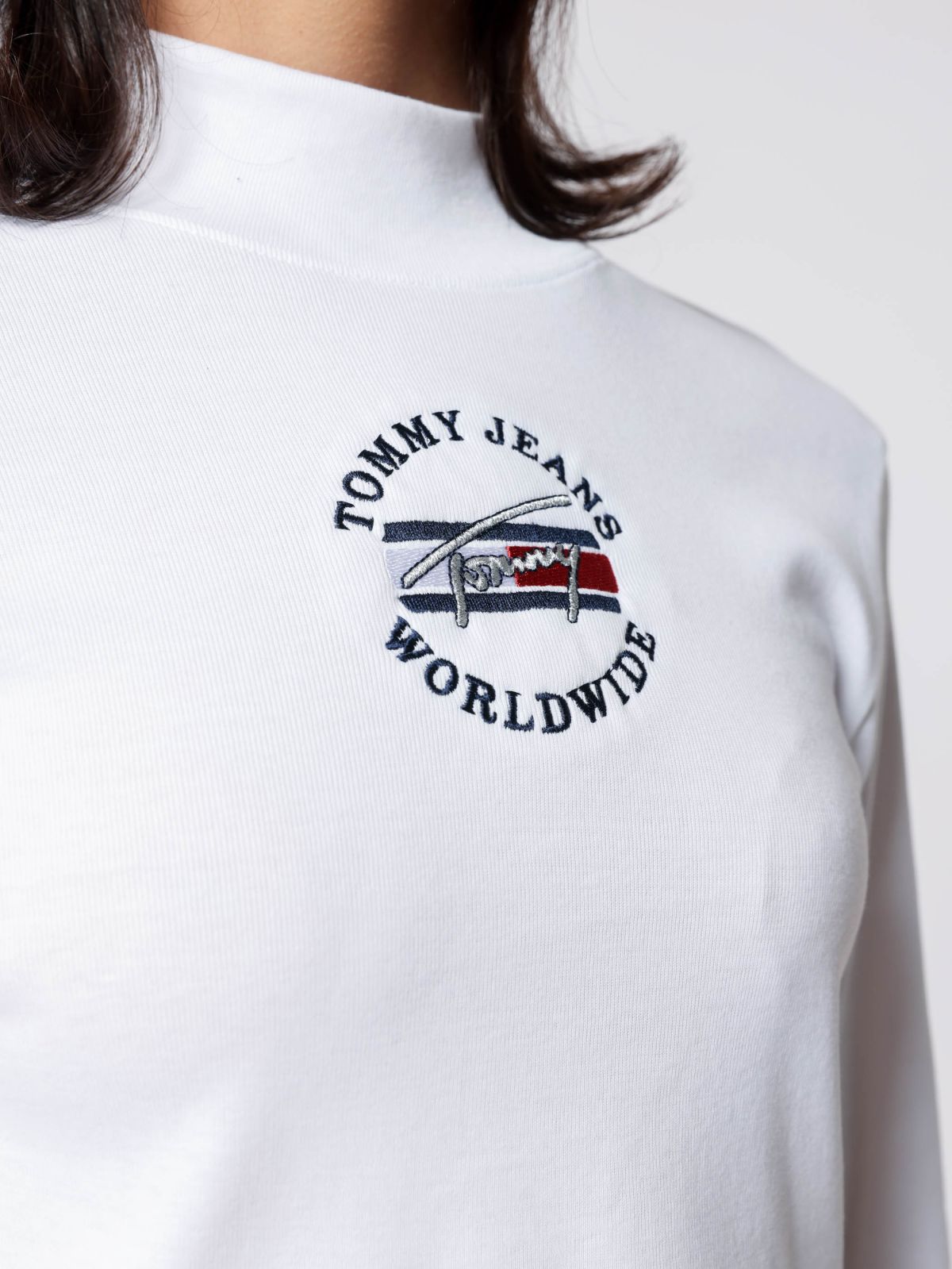  חולצת ריב עם רקמת לוגו של TOMMY HILFIGER