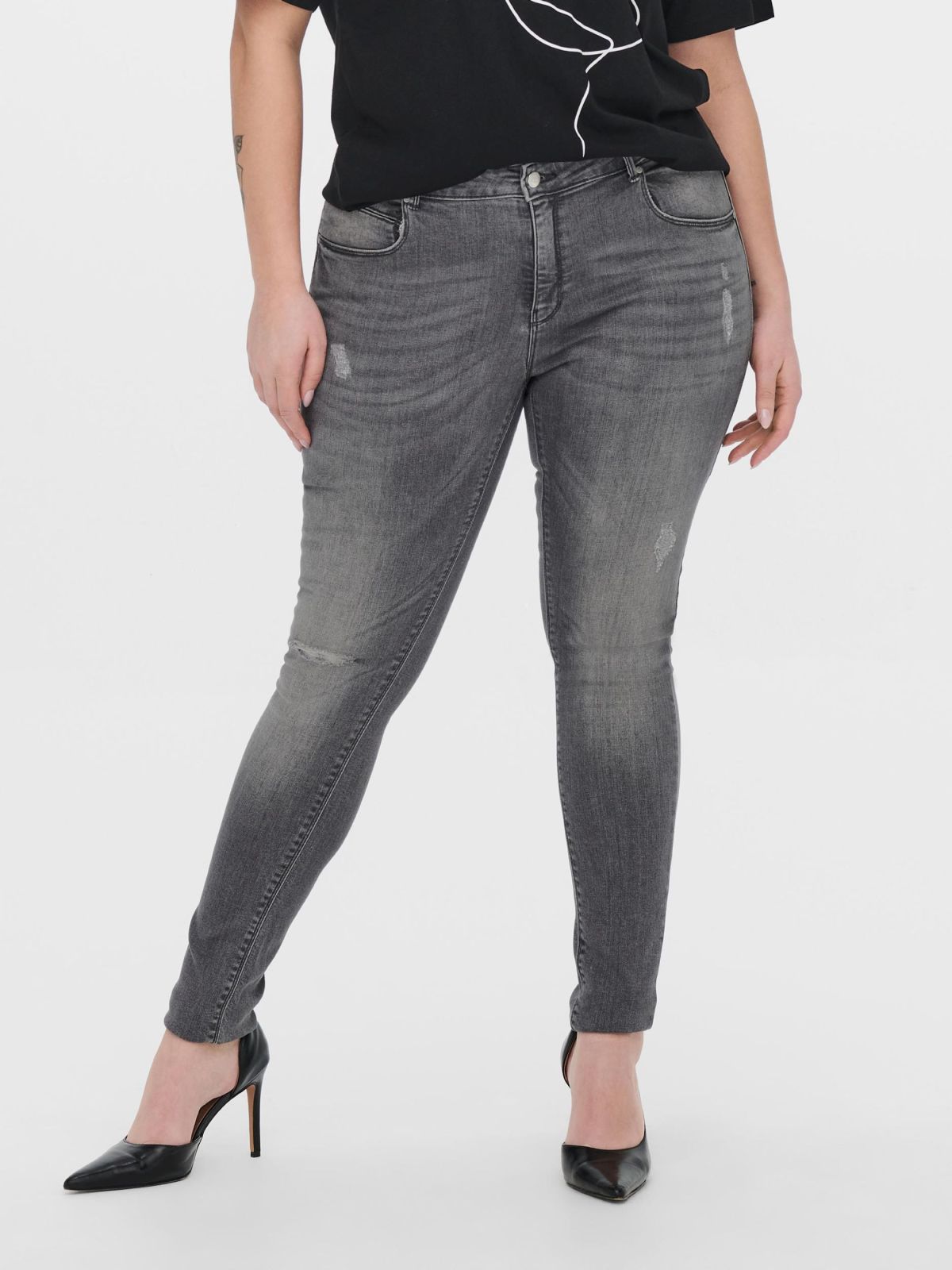  ג'ינס סקיני עם קרעים של ONLY