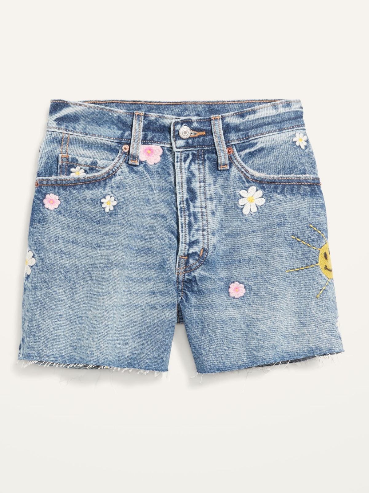 ג'ינס קצרים עם רקמת פרחים של OLD NAVY