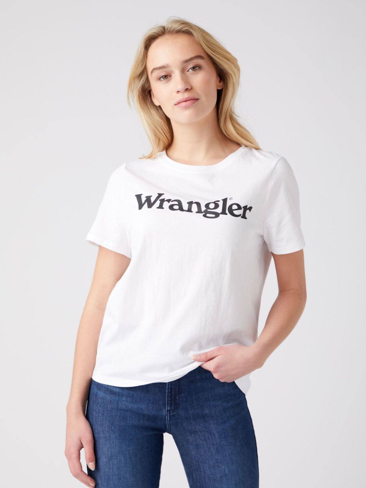  טי שירט עם הדפס לוגו של WRANGLER