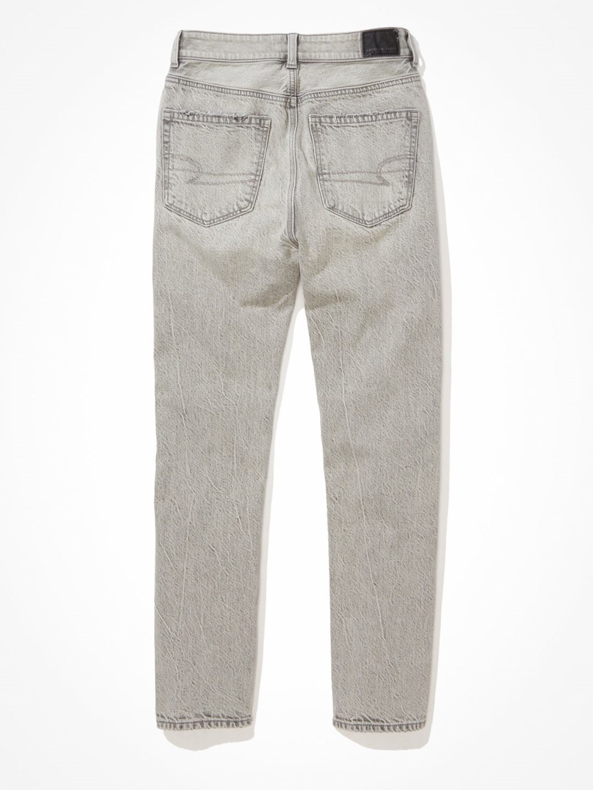  מכנסי ג'ינס ישרים בגזרת MOM עם קרעים של AMERICAN EAGLE
