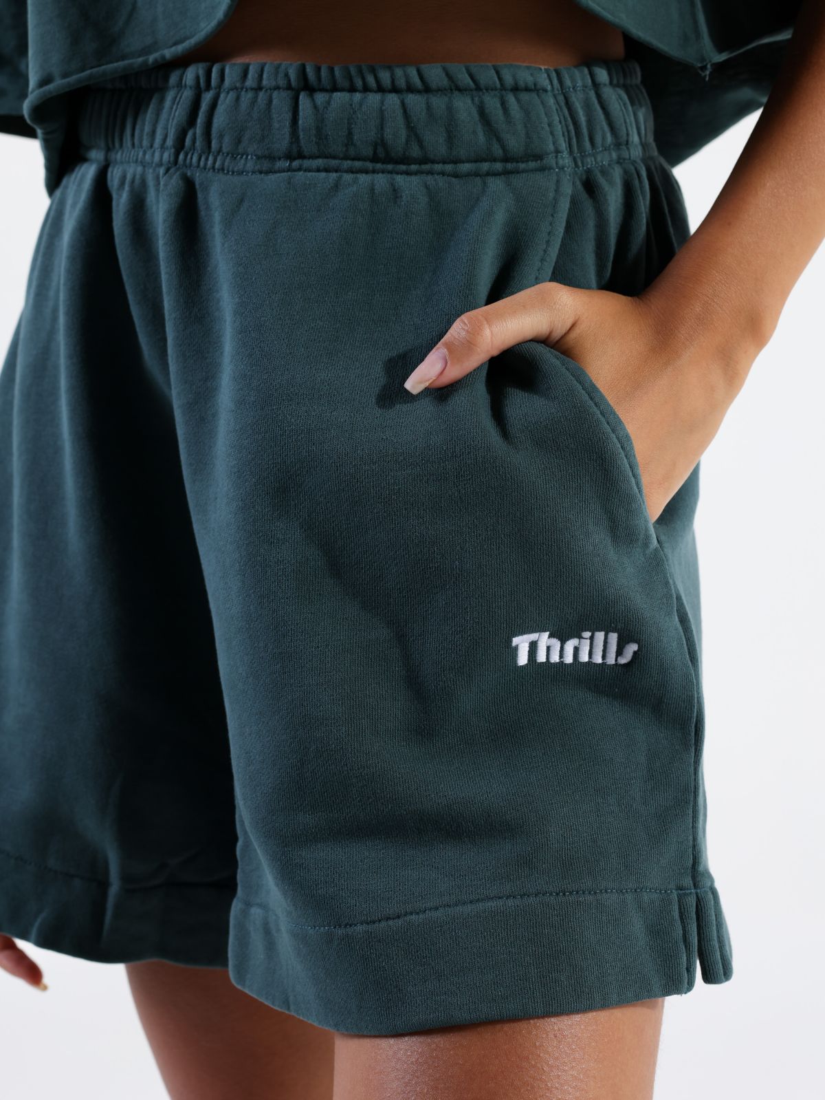  מכנסיים קצרים עם רקמת לוגו של THRILLS