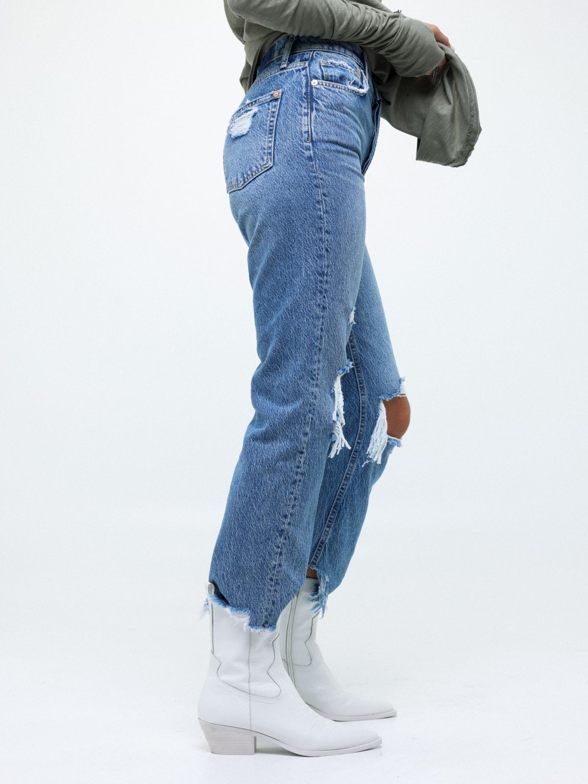  ג'ינס ארוך עם קרעים של FREE PEOPLE