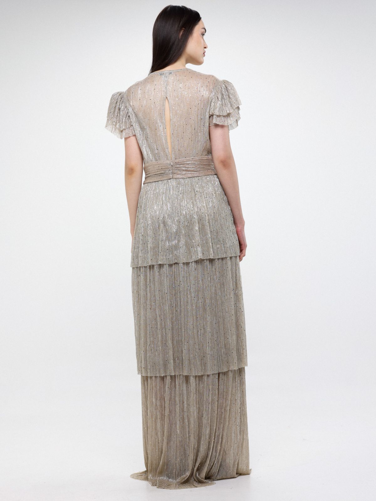  שמלת מקסי מטאלית עם מחוך בסגנון שכבות של SABINA MUSAYEV