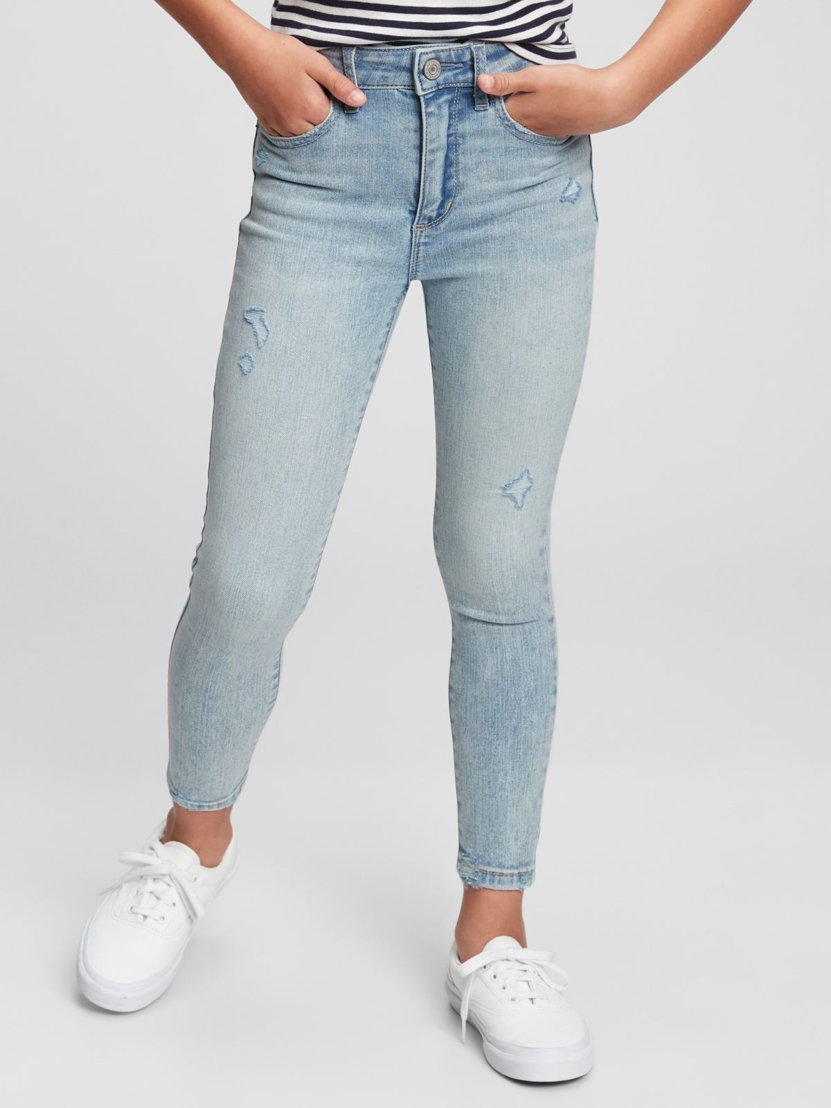  ג'ינס סקיני ארוך עם שיפשופים / בנות של GAP