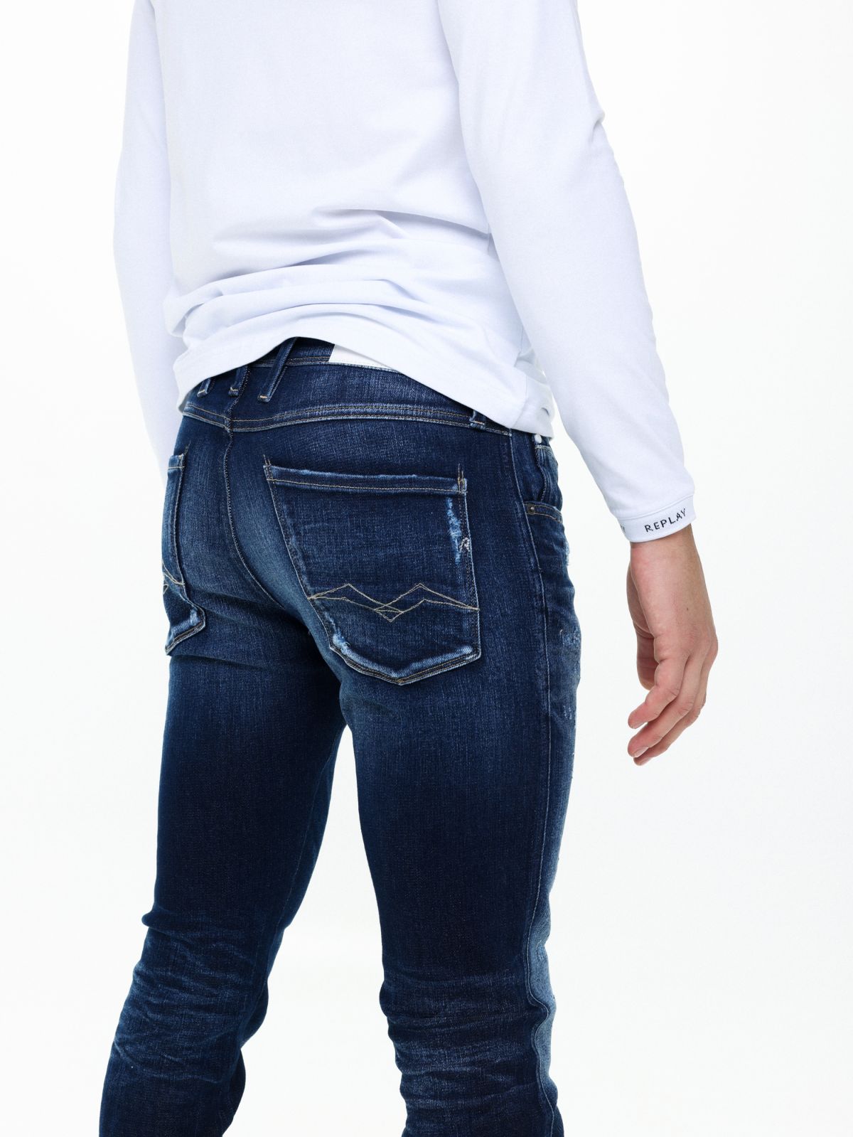  מכנסי ג'ינס ווש Slim של REPLAY