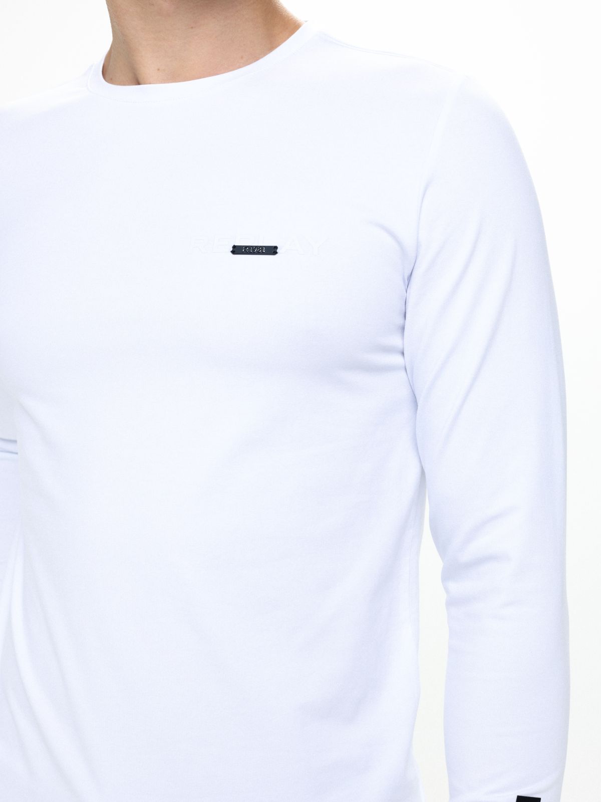  חולצת טי שירט ארוכה עם הדפס לוגו של REPLAY