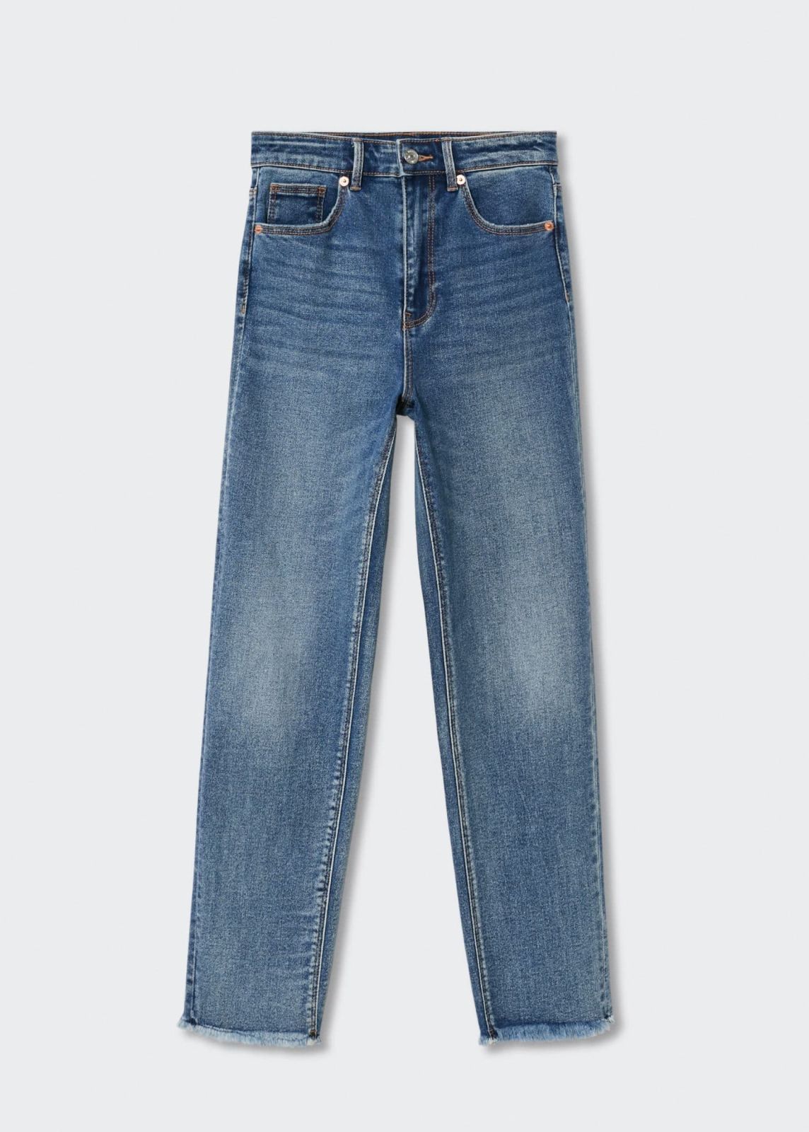  מכנסי ג'ינס SLIM בסיומת גזורה של MANGO