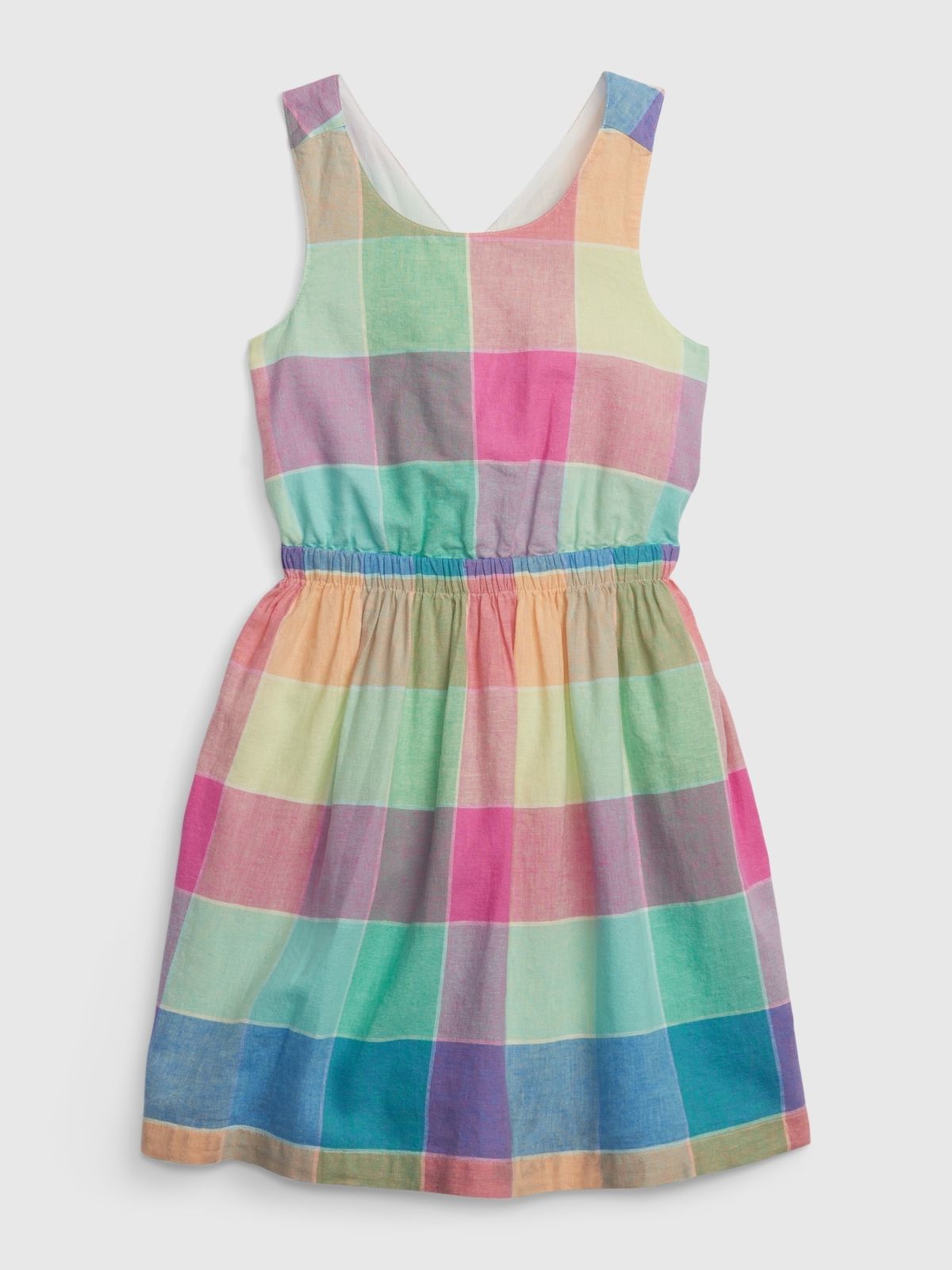  שמלה בהדפס משבצות עם כפתורים / בנות של GAP