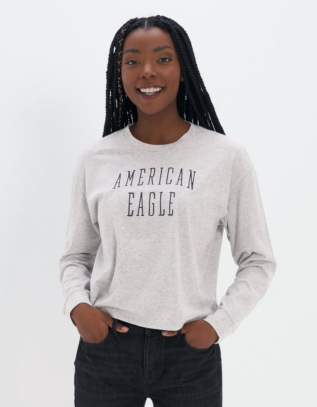  סווטשירט עם הדפס לוגו של AMERICAN EAGLE